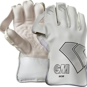 Gunn & Moore GM Cricket 606 Premium Wicket Keeping Gloves - White Color, Adult Size