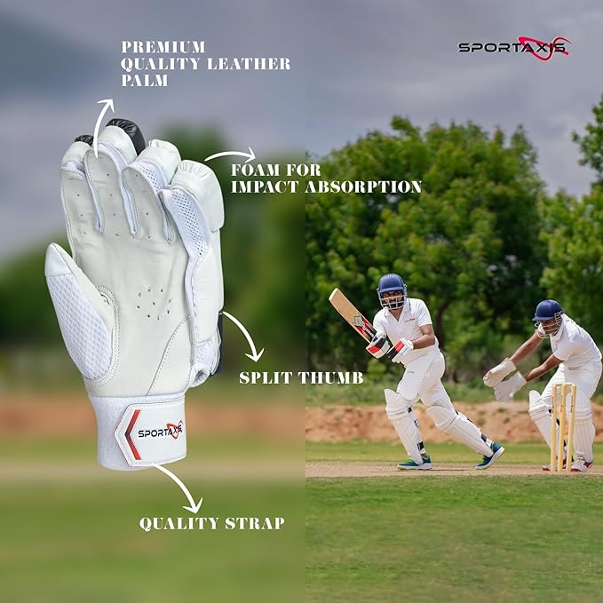 SPORTAXIS Cricket Batting Gloves for Batsman, Stylish Design, Comfortable Grip, PVC Thumb Patch, and Breathable mesh for Ventilation, for Adults - Image 2
